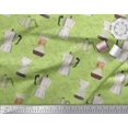 thumbnail image 2 of Soimoi Green Cotton Voile Fabric Coffee Maker & Mixer Jar Kitchen Print Fabric by the Yard 42 Inch Wide, 2 of 3