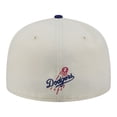 thumbnail image 4 of Men's New Era  Cream Los Angeles Dodgers Two-Tone Stitch 59FIFTY Fitted Hat, 4 of 7