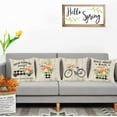 thumbnail image 5 of Hello Spring Pillow Covers 16x16 Set of 4 Floral Throw Pillow Covers Spring Summer Decorative Cushion Covers Truck Biycle Flower Pillow Cases for Home Sofa Couch Outdoor Decor (16 by 16), 5 of 5