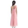 thumbnail image 4 of YiZYiF Girls One Shoulder Strap Flowers Wedding Birthday Party Dress Princess Prom Gown, 4 of 7