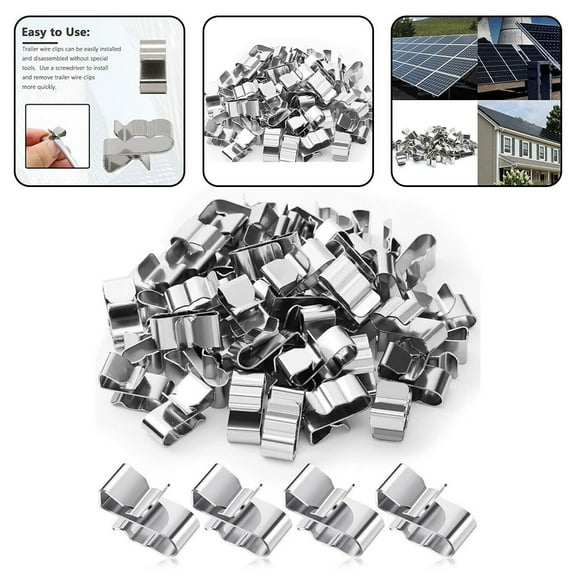 50 Pcs Trailer Frame Wire Cable Clips Stainless Steel Solar Panel Clips Metal