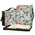 thumbnail image 3 of ZUXONGSY Hummingbird Flower Butterfly Print Bible Case for Women Large Leather Bible Cover with Adjustable Shoulder Strap Sturdy Bible Carrying Case Multifunctional Bible Holder Bible Bag Handbag, L, 3 of 6
