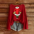 thumbnail image 2 of Womens Petite Christmas Tops Funny Xmas Tree Long Sleeve Holiday Party Tops Red XXL, 2 of 4
