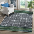 thumbnail image 6 of Ox Bay Vogue 3 ft. x 5 ft. Navy / Green Textured Mosaic Chindi Area Rug, 6 of 8