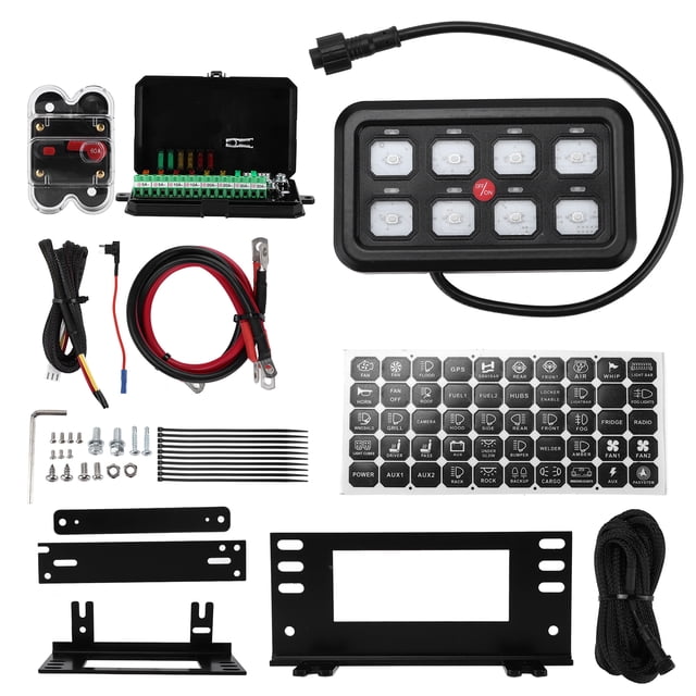 Panel de interruptor Bling Bling 8 palancas con caja de fusibles