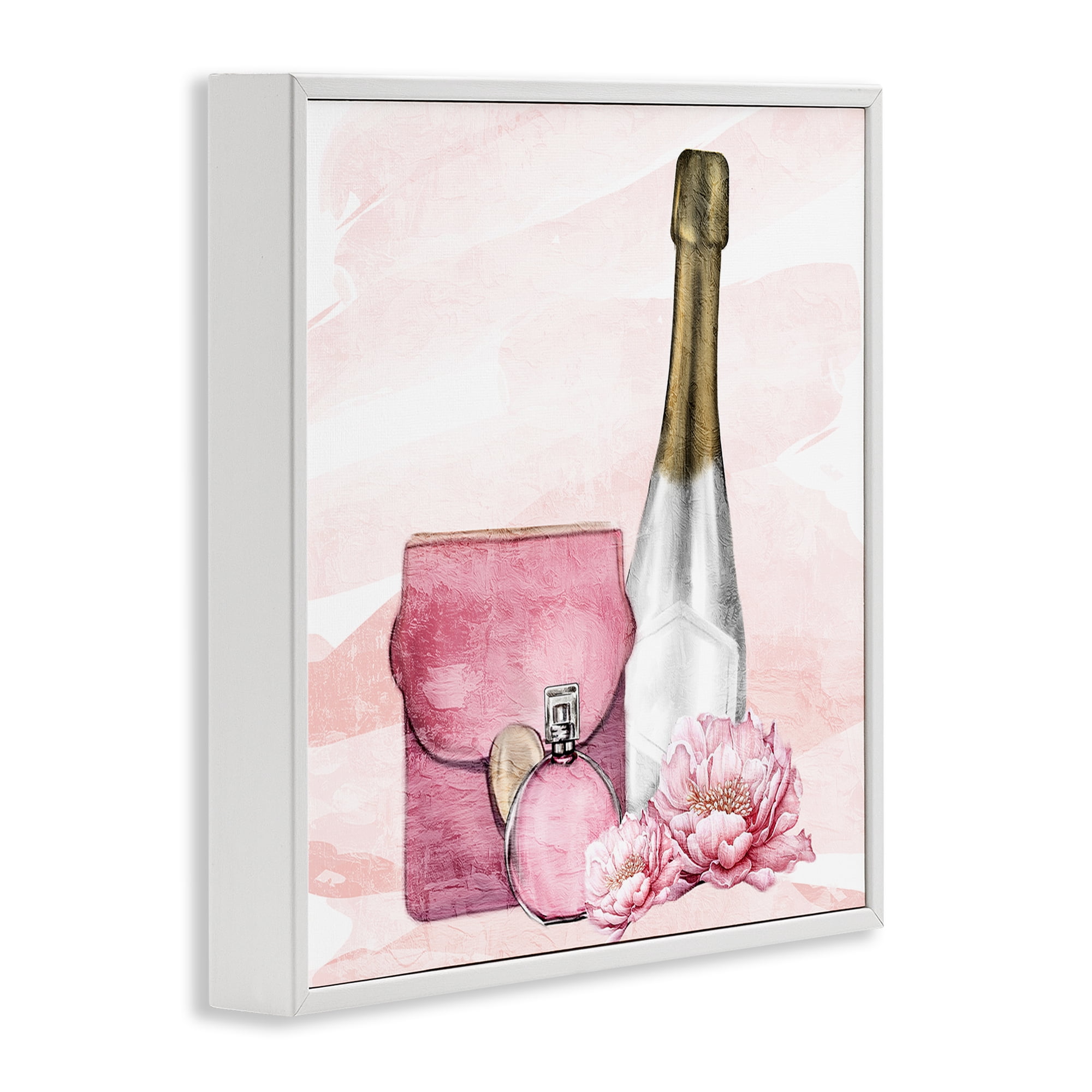 Stupell Industries Glam Time Champagne White Framed Giclee Art, design by Kim Allen
