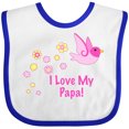 thumbnail image 3 of Inktastic I Love My Papa Girls Baby Bib, 3 of 4