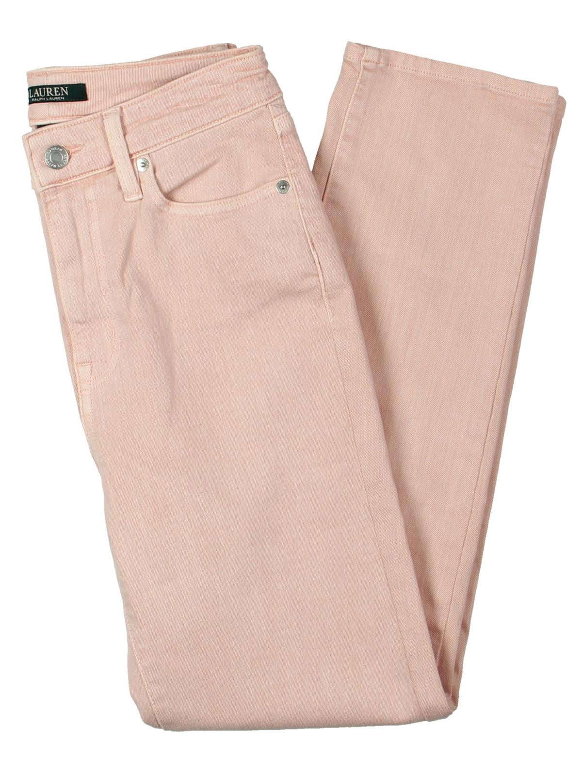 Photo 1 of Lauren Ralph Lauren Womens Denim High Rise Straight Leg Jeans Pink W 8/29