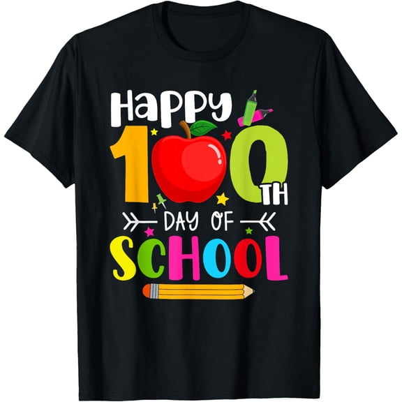 Happy 100th Day of School Student Gifts 100 Days of School Adult T-shirt