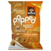 Quaker Popped Sweet & Salty Caramel Corn & Cheddar Cheese Rice Snacks, 7 oz