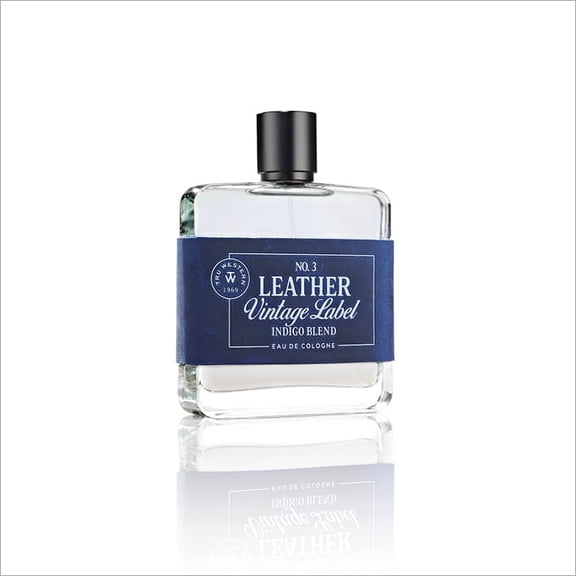 Leather Vintage Label No. 3 Indigo Blend Eau de Cologne, 100ml – Crisp Citrus Woody Scent