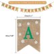 thumbnail image 2 of Banderines de arpillera de Feliz Navidad, 4,8 m, con copos de nieve, guirnalda navideña vintage de yute y 14 banderines., 2 of 5