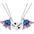 thumbnail image 1 of Best Friend Stitch Necklace Friendship Matching Heart Necklace for 2 Lilo and Stitch Stuff Jewelry for Friends, 1 of 5