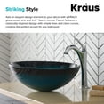 thumbnail image 6 of KRAUS 17-inch Green Glass Nature Series Bathroom Vessel Sink and Arlo Faucet Combo Set with Pop-Up Drain, Chrome Finish, 6 of 8