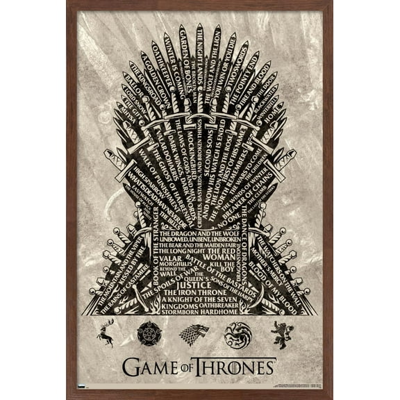 Game of Thrones - Iron Throne Wall Poster, 22.375" x 34" Framed