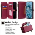 thumbnail image 2 of Dteck Wallet Crossbody Bag Case for Google Pixel 9 / 9 Pro,Magnetic Leather Zipper Pocket Built-in Card Slots Case Shockproof Full Body Protective Kicktand Cover with Wrist/Shoulder Strap,Red, 2 of 9