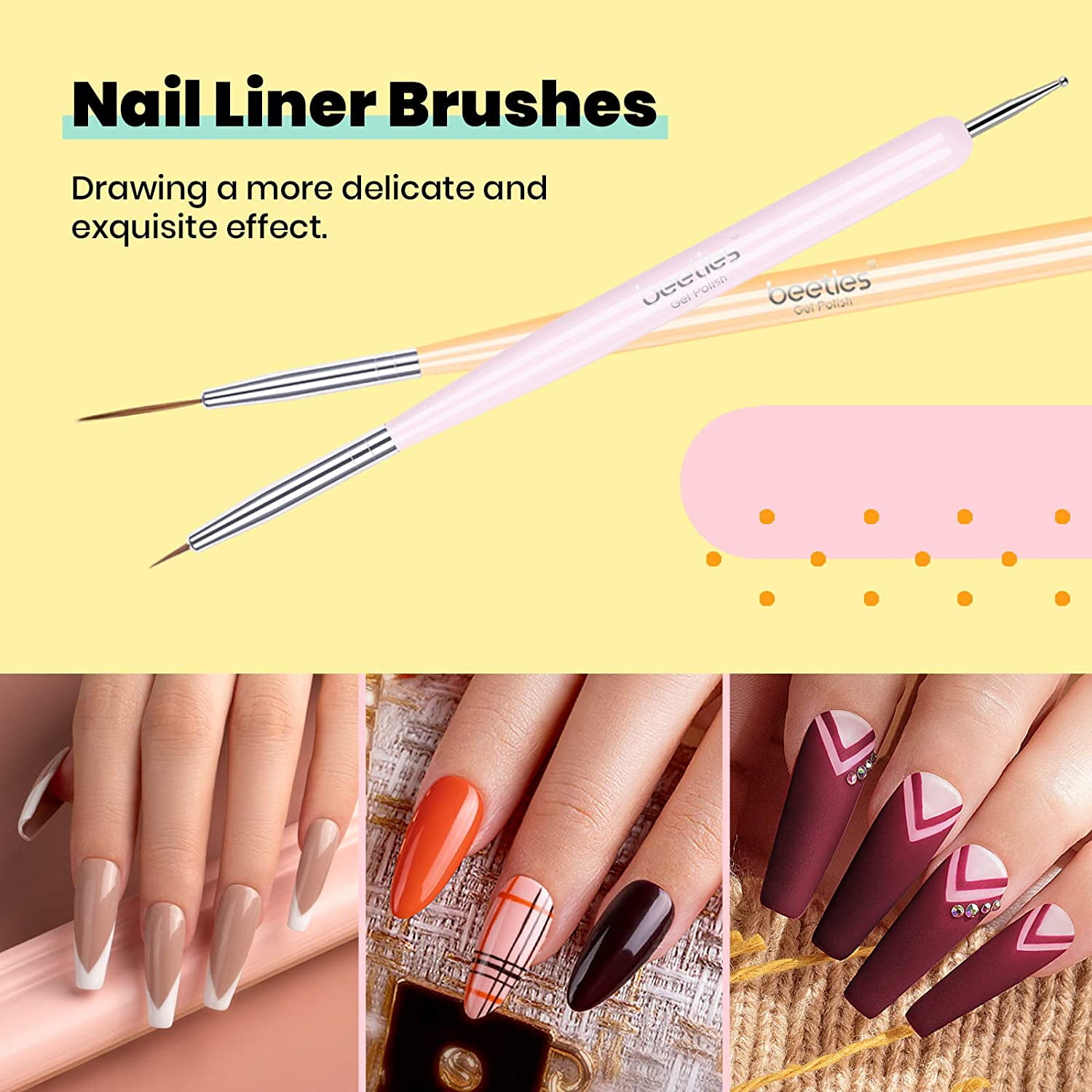8Pcs Gel Nail Brush Set, Gel Polish Nail Art Liner Brushes, DIY Manicure  Design Acrylic Nail Dotting Painting Pen, Nail Tips Builder Brush Kit for