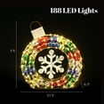 thumbnail image 2 of LuxenHome 3Ft Tall Ornament and Snowflake Wreath Outdoor Holiday Decoration with Lights, 2 of 11