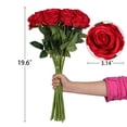 thumbnail image 4 of Rosa Artificial Rosas de Seda Roja con Ramo de Flores de Tallo DecoracióN para el Hogar Fiesta de Boda, Paquete de 10 (Rojo), 4 of 5
