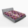 thumbnail image 2 of Ambesonne Floral Design Fitted Sheet, Soft Vintage Flowers, Full Size, Lavender Yellow Green, 2 of 5