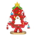 thumbnail image 4 of Kokiya Desktop Wooden Christmas Tree Decor Decorative Handmade Crafts Table Centerpiece red, 4 of 9