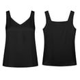 thumbnail image 3 of Women Silk Satin Tank Top V Neck Summer Blouse Casual Cami Sleeveless Camisole Blouses Summer Basic Tank Shirt Business Casual Dressy(Black,XXXL), 3 of 3