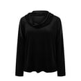 thumbnail image 4 of ClodeEU Women's Velvet Stacked Collar T-shirt , Loose Sleeve Business Dressy Blouse Shirt Top Black,Womens Plus M, 4 of 7