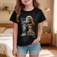 thumbnail image 2 of Toddler Girls USA 250th Anniversary T Shirt Patriotic American Flag Eagle Print Short Sleeve Tops Casual Comfort Tee for 1776-2026 America 250 Years Celebration Gibobby,3-4 Years,Black, 2 of 5
