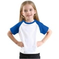 thumbnail image 6 of Kids Color Block Raglan T-Shirts Boys Girls Baseball Cotton Tops Short Sleeve Crew Neck Summer Casual Tees T Shirts 3-14Y, Blue, 5 Years, 6 of 7
