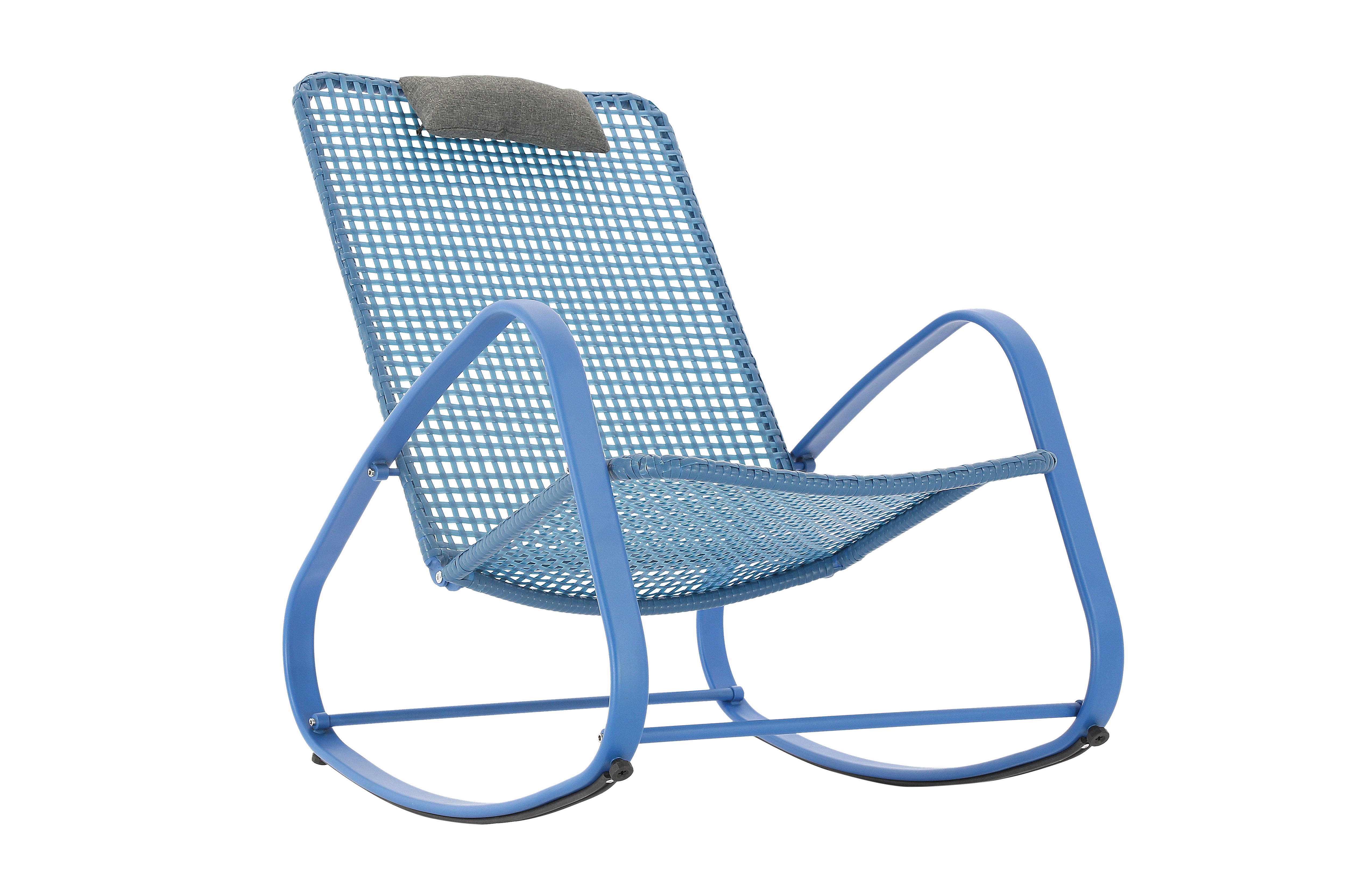 Baner Garden Indoor Outdoor Rocking Lounge Chair Porch Indoor Patio Headrest Furniture, Blue (X62BU) - image 2 of 8