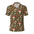 thumbnail image 2 of Daiia Mushrooms And Autumn Leaves Pattern Men’s Polo Shirts,Solid Deck Shirt,Classic Fit, Breathable Cotton Polo for Casual and Sport Wear-3X-Large, 2 of 7