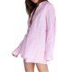 thumbnail image 4 of Trajes de 2 piezas para mujer, camisa de solapa de manga larga con botones a rayas + pantalones cortos con cordón XBTCLXEBCO S;Rosado, 4 of 6