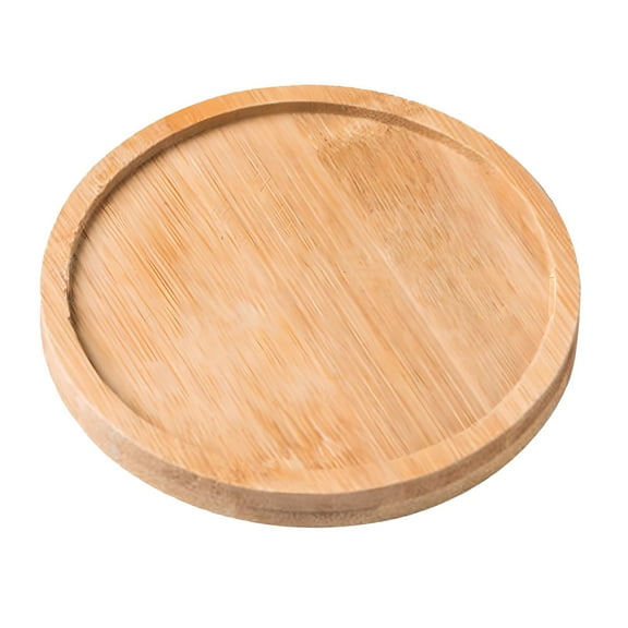 LAMIRO Wooden Vanity Tray Countertop Organizer Holder Serving Tray Candles Jewelry Storage Tray Soap Dispenser Tray Bathroom Tray for Kitchen Sink Round