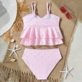 thumbnail image 4 of Kogui Tween Bathing Suit Girl's Cute 2 Piece Bikini Set High Waisted Swimsuit Bathing Suit Beachwear Size 11-12 (Pink,11-12 Years), 4 of 7