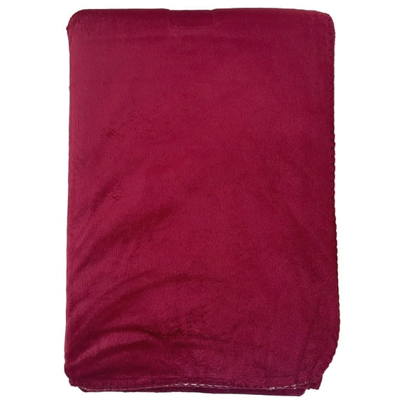 NorthCrest Home Sherpa Micromink Rich Red Oversized Soft Throw Blanket