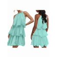 thumbnail image 3 of Womens Sleeveless Chiffon Dress with Ruffle Hem Elegant Evening Gown Party Maxi Dress Blue-Green XXL, 3 of 7