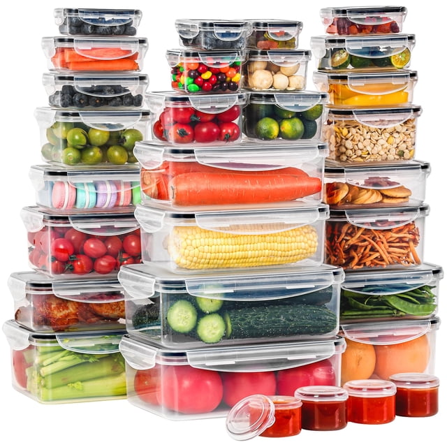 60 PCS Food Storage Containers with Lids Airtight, Plastic Food Container Set, SIKITUT Airtight Storage Containers for Home, Kitchen, Leak Proof, BPA