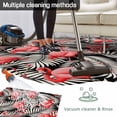 thumbnail image 5 of Red Flamingo Outdoor Rug for Patio/Deck/Porch, Non-Slip Large Area Rug 4 x 6 Ft, Summer Tropical Plants Leaves Botanical Black Indoor Outdoor Rugs Washable Area Rugs, Camping Rug Carpet Runner, 5 of 8