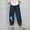 Navy, variant on UTTOASFAY Woman Pants Women's Summer Casual Pants Loose Cotton and Linen Embroidered Wide-Leg Pants Gray S
