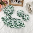 thumbnail image 3 of Porch Goose Summer Outfit 3 Piece Floral Print Set with Sun Hat Bikini Top and Skirt Fits 19-23 Inch Geese for Front Porch Patio Decor, 3 of 6