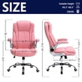 thumbnail image 4 of HESL Office Chair with Flip-Up Arms, Big and tall Office Chair with Rocking Mode, Desk Chair, Pink, 4 of 7