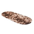 thumbnail image 6 of 31"x78"/63"x91" Oval Micro-fabric Soft Smooth Fluffy Plush Bedside Rug,  Folding Mat Pad for Bedroom Living Room Hall Decor-Coffee/Light Grey/Dark Grey, 6 of 7