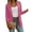 Pink, variant on Solid Color Womens Casual Long Sleeve Blazers One Button Jacket