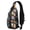 Black-27, variant on Minimalist Geometric Sling Bag with Waves and Stripes, Artistic Tribal Crossbody Backpack