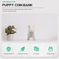 thumbnail image 5 of Piggy Bank Adorable Puppy Money Jar Home Decor Coins French Fighting Dog Child White Ceramics, 5 of 6