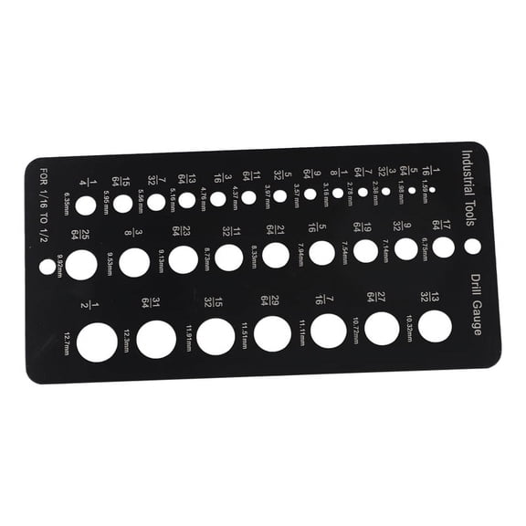 Drill Bit Gauge 1/16 Inch to 1/2 Inch, Screw Size and Thread Gauge Inches and Decimal Drill Gauge Drill Bit Size Guide