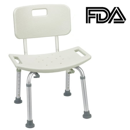 Shower Base Seat Zimtown Tool-Free Assembly Spa Bathtub Adjustable Shower Chair Seat Bench with Removable Back ()