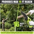 thumbnail image 5 of HOTREE 21V Cordless Pole Hedge Trimmer, 3-in-1 with 6 in Pole Saw & Branch Saw Attachment, 2.0Ah Battery & Charger, 16 ft Reach, 5 of 8