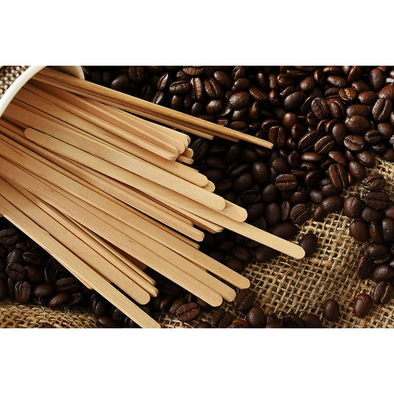 Restaurantware 6 inch Coffee Stirrers, 1000 Round Handle Stir Sticks - Biodegradable, Disposable, Natural Birch Wooden Stir Sticks, for Tea & Hot