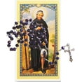 thumbnail image 2 of Saint Peregrine Patron of Cancer Victims San Peregrino man made Amethyst Faceted Rondelle 8mm Beads Rosary with Silver Plated Centerpiece and Findings Includes a Blessed Prayer Card, 2 of 3